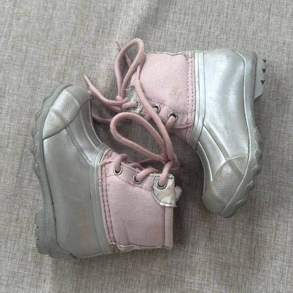 Sperry Duck Boots Waterproof sparkle Toddler Girls size 6 rain waterproof‎